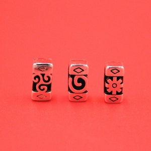 FS0595&gt;&gt; MADE in EUROPE 2 flat leather cord slider bars, 10mm leather cord sliders