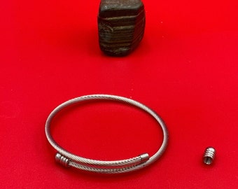 B0108>>MADE IN EUROPE 304 stainless steel bracelet, twisted rope bangle, European style bracelet qty 1