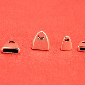 FC0362&gt;&gt;MADE in EUROPE leather cord ends, flat leather cord 2 end caps, leather cord end caps, Qty2