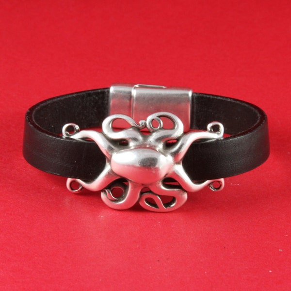 C0092>>MADE in EUROPE zamak connector, zamak octopus connector, bracelet octopus  slider , Qty1