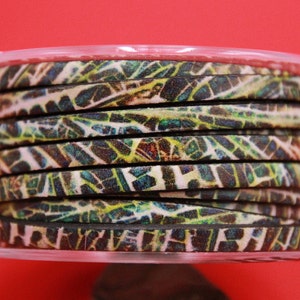 MADE in EUROPE 24&#39;&#39; multi color leather cord, 5mm flat leather cord, 5mm flat leather cord (Tropic5)