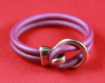 RC0181>>MADE in EUROPE zamak hook clasp, silver hook clasp for 5mm round cord, hook and loop clasp, (NG1546)Qty1