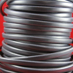MADE in EUROPE 8&quot; licorice leather cord, 10x6 leather cord, bracelet leather cord, thick leather cord (MARL10GRIS)