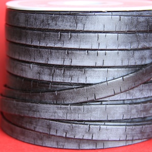 MADE in EUROPE 24&quot; flat leather cord, black 10mm leather cord, genuine leather cord (440/10/01)