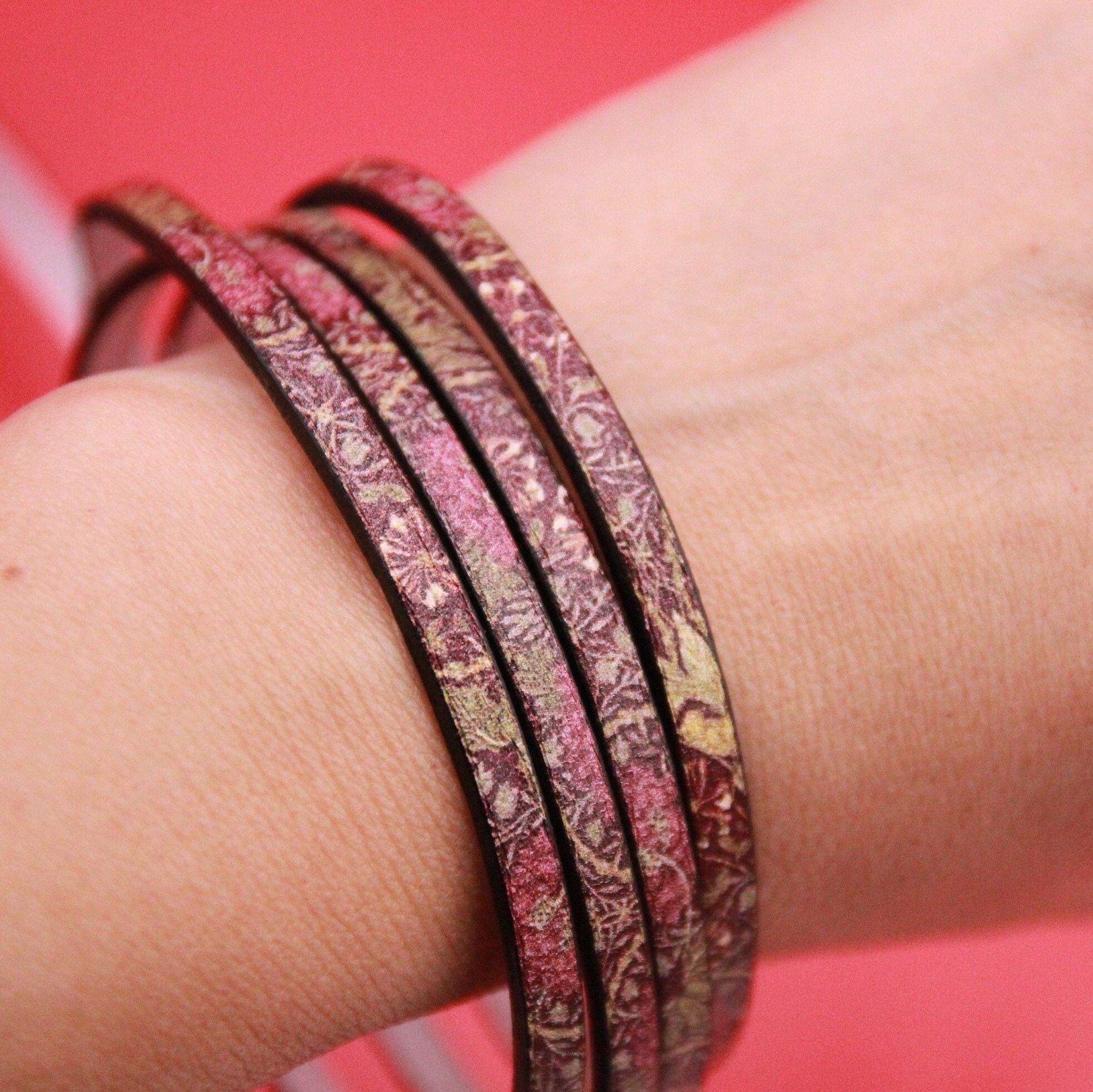 MADE in EUROPE 24'' Multi Color Leather Cord, 5mm and 10mm Flat Leather ...