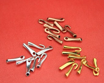 RC0012>>MADE in EUROPE 4sets of 2mm cord hook clasp , round cord clasp, 2mm cord hook clasp, 2mm round cord hook clasp Qty4sets