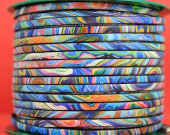 MADE in EUROPE 24/'/' multi color leather cord flat multicolor leather cord 5mm and 10mm flat leather cord MARF10MARRED