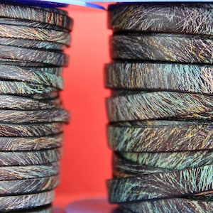 MADE in EUROPE 24&#39;&#39; multi color leather cord, 5mm flat leather cord, 10mm flat leather cord(vmmulespur)