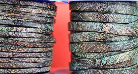 MADE in EUROPE 24/'/' multi color leather cord flat multicolor leather cord 5mm and 10mm flat leather cord MARF10MARRED
