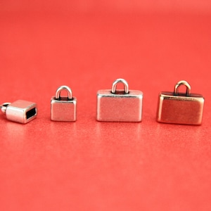 FC0363&gt;&gt;MADE in EUROPE leather cord ends, flat leather cord 2 end caps, leather cord end caps (ng2032/2031)Qty2