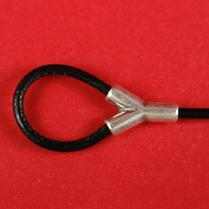 RS0068>>MADE in EUROPE 2 zamak loop makers, 3mm cord loop creator ends, 3mm round cord connector Qty2