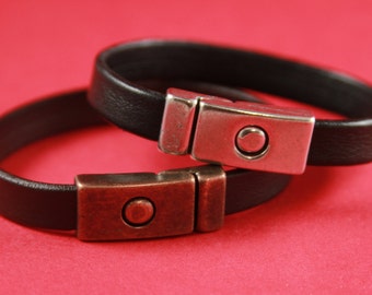 FC0008>>MADE in  EUROPE magnetic clasp for 10mm flat leather cord, zamak clasp for flat cord (6440/10) Qty1