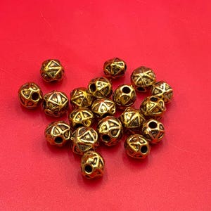 MADE IN EUROPE, 4 gold beads, 10mm gold round bead, gold slider, (B2560AG)Qty4