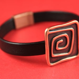 FS0003&gt;&gt;MADE in EUROPE zamak swirl slider, copper square slider, 10mm flat cord slider, 10mm flat cord c slider qty1
