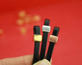 FS0093&gt;&gt;MADE in EUROPE 4 flat cord holders, 5mm flat cord loop maker cord end caps Qty4