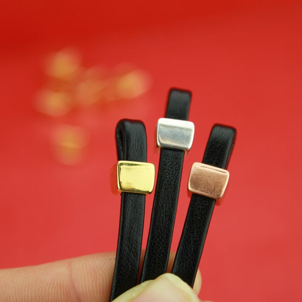 FS0093>>MADE in EUROPE 4 flat cord holders, 5mm flat cord loop maker cord end caps (PF9327) Qty4