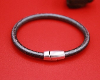 RC0190>>MADE IN EUROPE 5mm cord clasp, 5mm round leather cord clasp, round cord zamak clasp Qty1