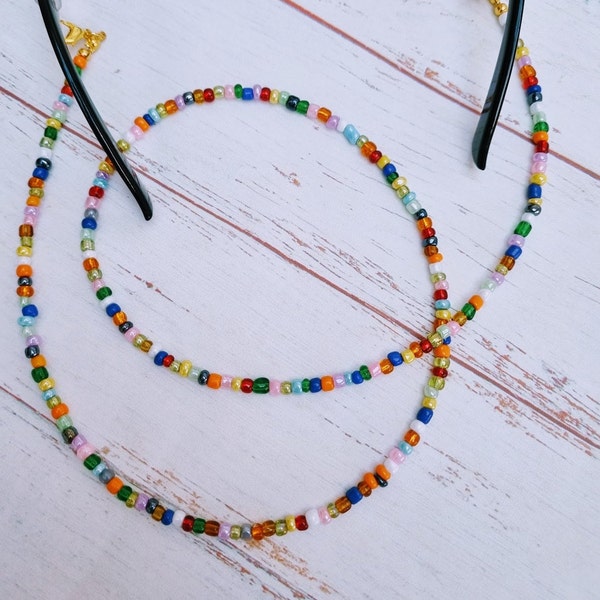 Multi Colour Beaded Glasses Chain/Necklace, Can Also Wear As A Necklace, Spectacles Chain, Sunglasses Chain, Fashion Accessory, Gift For Her