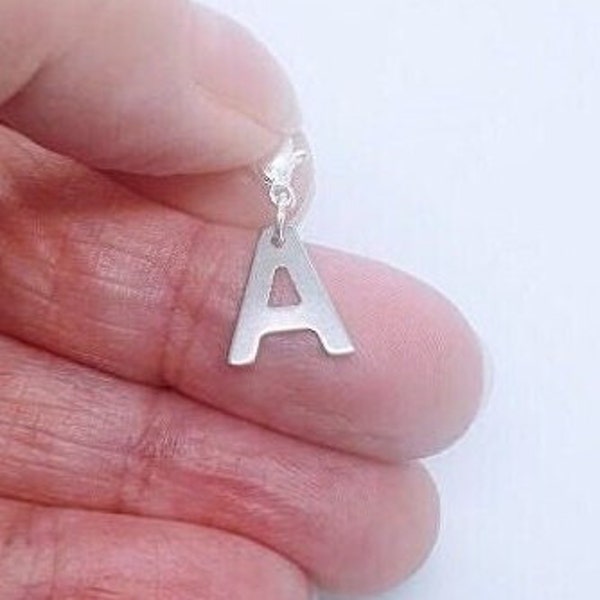Silver Initial Letter Charm, Add On Stainless Steel Letter Charm with Lobster Clasp, Add On Initial Charm, Add On Alphabet Charm