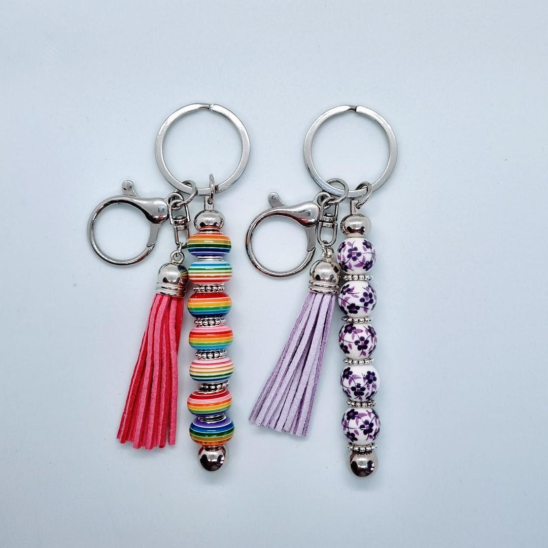 Fidget Keychain Bag Charm, Anxiety Relief Keyring, Multicolour Keyring ...