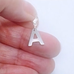Silver Initial Letter Charm, Add On Stainless Steel Letter Charm with Lobster Clasp, Add On Initial Charm, Add On Alphabet Charm
