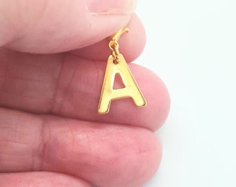 Gold Initial Letter Charm, Add On Stainless Steel Letter Charm with Lobster Clasp, Add On Initial Charm, Add On Alphabet Charm