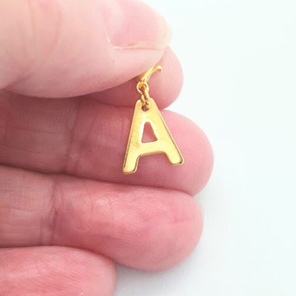 Gold Initial Letter Charm, Add On Stainless Steel Letter Charm with Lobster Clasp, Add On Initial Charm, Add On Alphabet Charm
