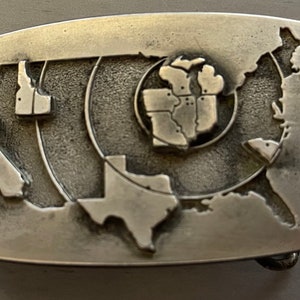 Open House September 1981 Martin Marietta Industrial Sand Spec Cast Inc United States Map Belt Buckle