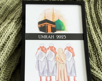 Personalized umrah gift, hajj gift, umra gift, omra, hajj personalized gift, customized umrah print, personalized umrah print