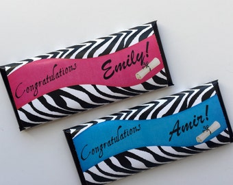 Graduation party favors, graduation candy, college graduation, class of 2023, zebra party, zebra print, high school graduation, grad party