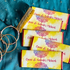 Mandala Mehndi favors, dholki, Mehendi night, Pakistani wedding, Indian wedding favor, Muslim wedding, sangeet, personalized wedding, 24 ct.