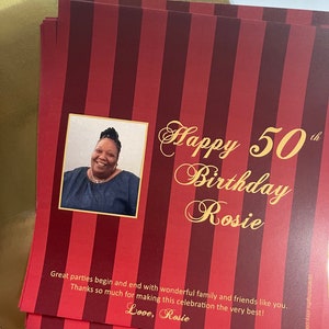 50th birthday favors, 50th birthday party, red and gold party, white and gold party, 40th birthday photo favors, 50 and fabulous image 3