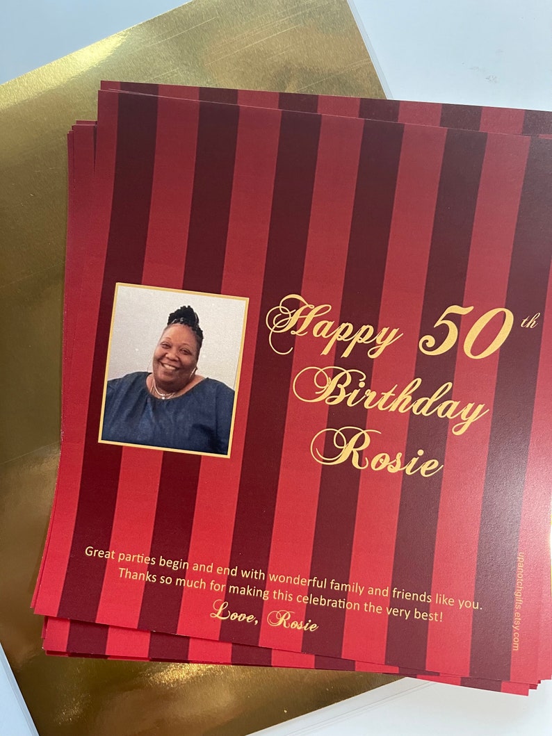 50th birthday favors, 50th birthday party, red and gold party, white and gold party, 40th birthday photo favors, 50 and fabulous image 3