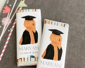 Graduation party favors, graduation candy, college graduation, class of 2024, high school graduation, grad party, graduation chocolate bars