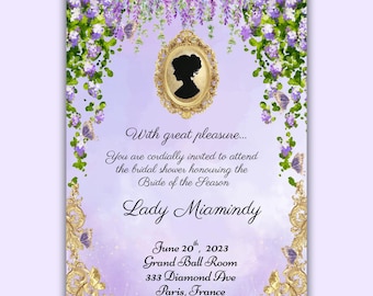 VictorianRegency Invitation Template | Canva Invite | Bridal Shower, Tea Party, Birthday | Elegant Floral Invitation