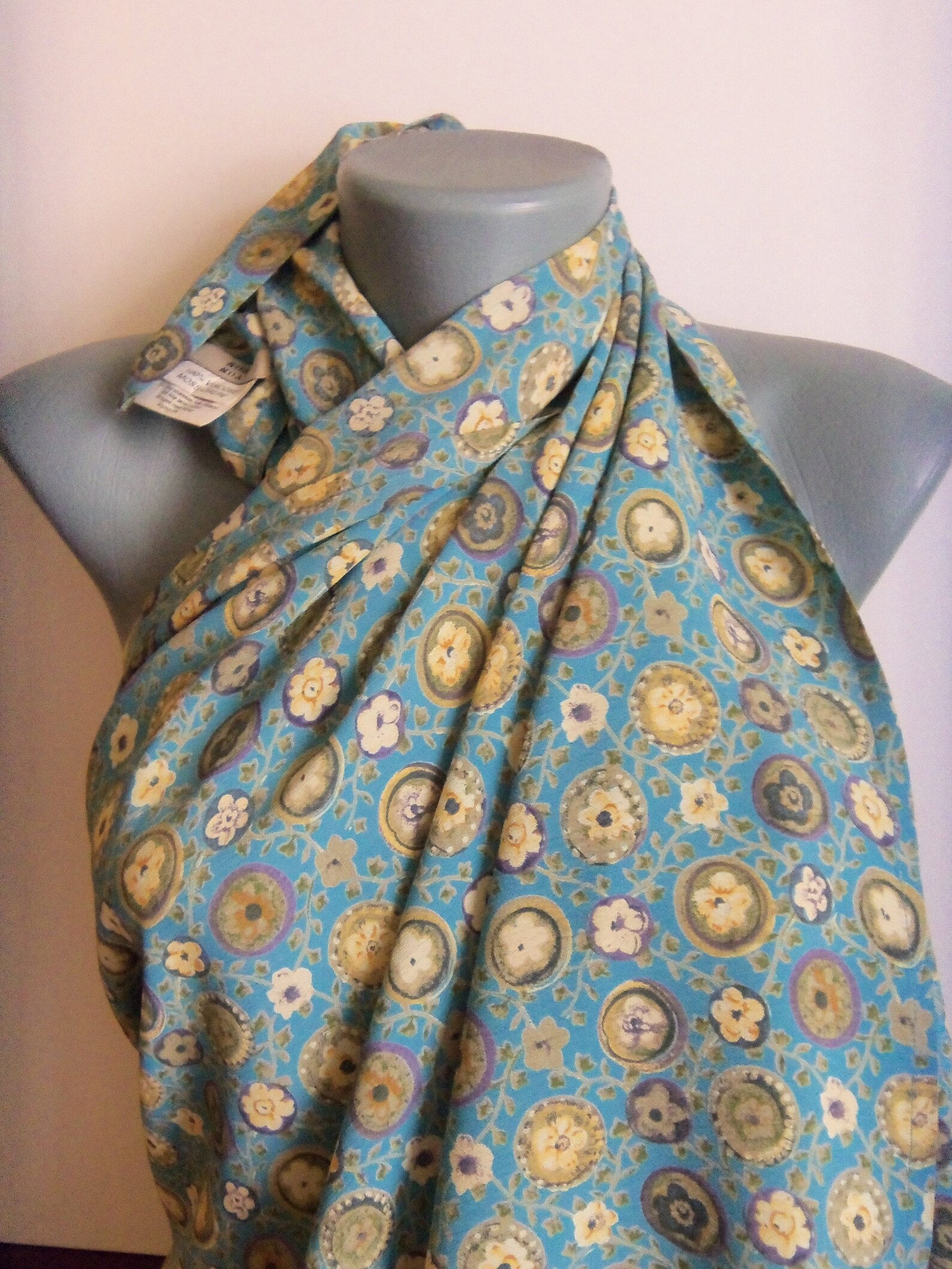 Vintage NOA NOA Floral Wrap Scarf Danish Design Big Scarf Moss Etsy