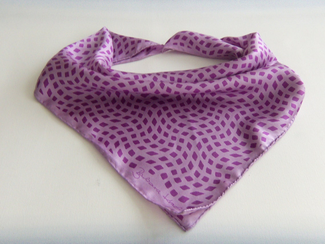Designer Barbara Kracht Signed Purple Abstracr Neck Silk Scarf | Etsy