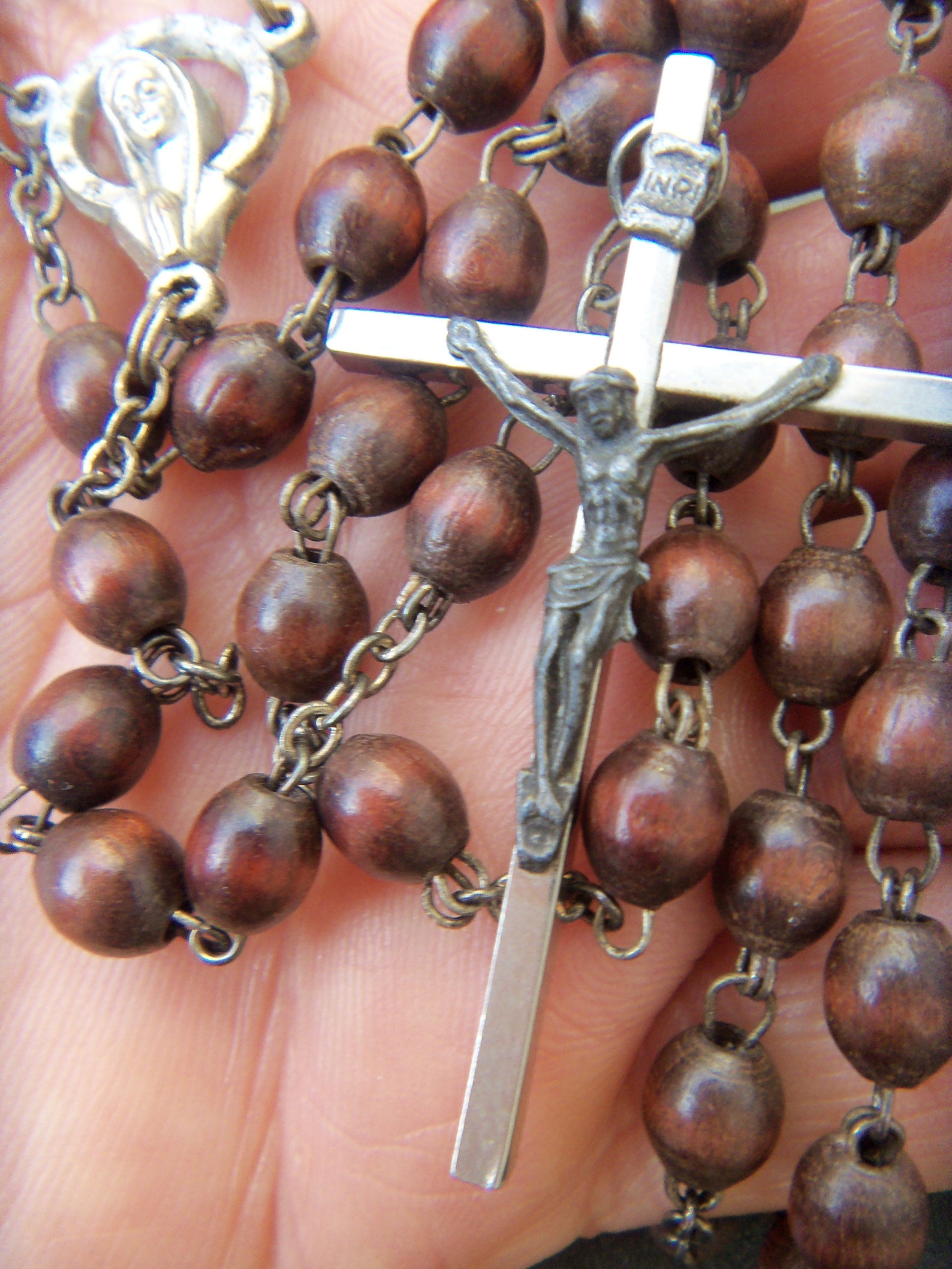Vintage Rosary Brown Wood Beads Rosaries Prayer Beads Etsy