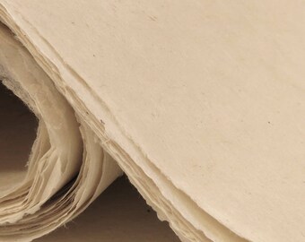 Handmade Lokta Paper Light Natural Colours - eco-friendly, handmade, tree free, acid free.