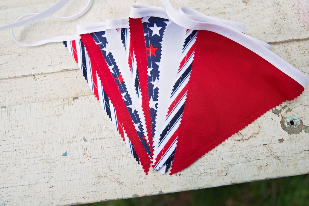 STARS AND STRIPES Red White and Blue Bunting Banner - Etsy