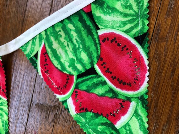 Watermelon Summer Decor Bunting Flag Pendant Banner Etsy