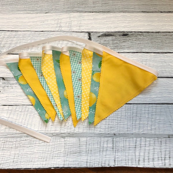 LEMONS BUNTING BANNER Garland,Lemonade Stand Decor,Summer Decor,Photo Prop Backdrop,Birthday Party Decor,Flag Pendant Banner,Lemons,Yellow