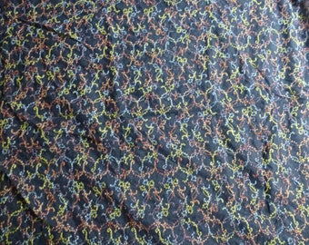 BLACK CHIFFON EMBROIDERED MULTICOLORED