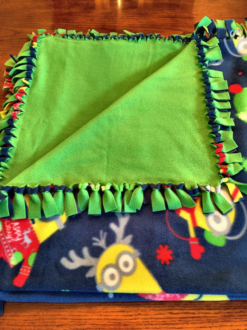 Minion's Christmas Fleece Blanket with Green Etsy