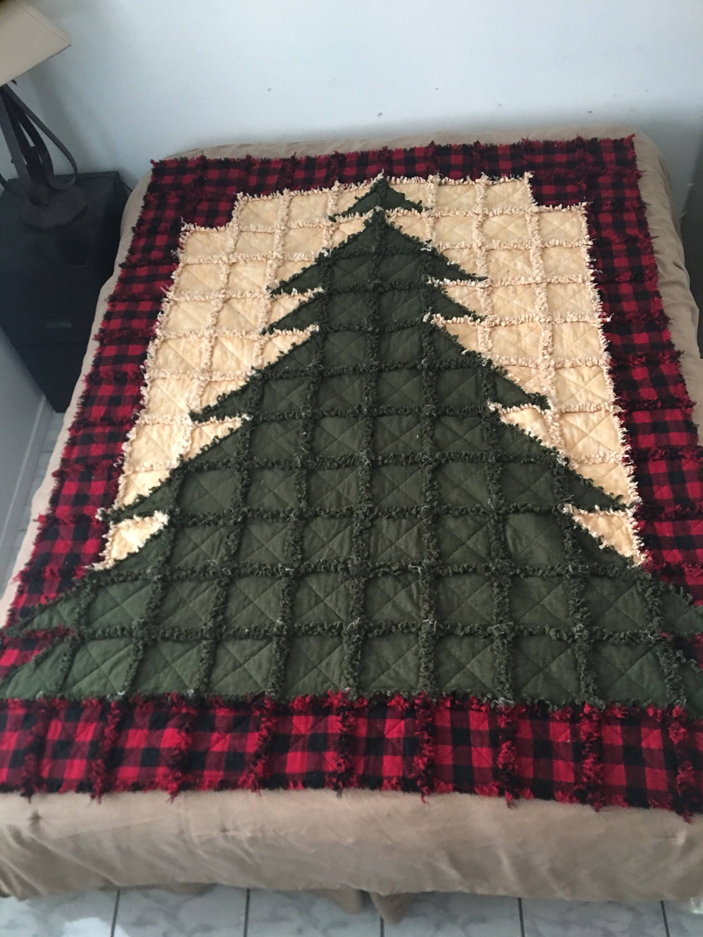 Christmas Tree Rag Quilt Etsy