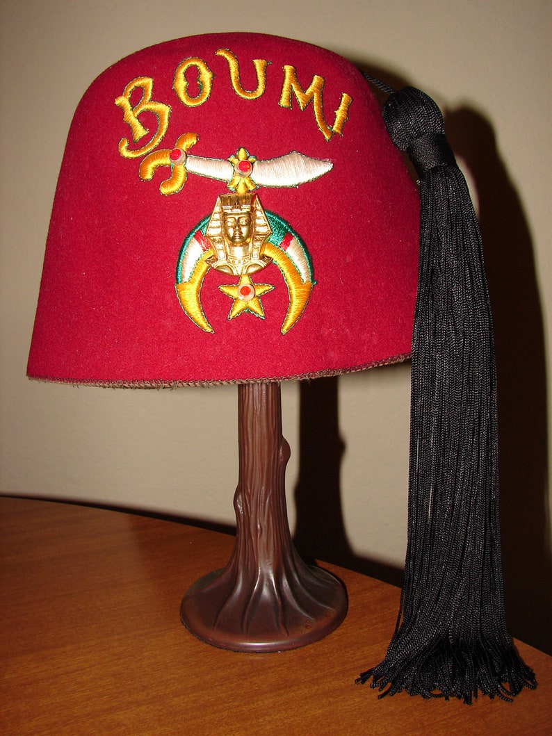 Vintage MASONIC FEZ Shriner Temple Hat Black Tassel & Etsy