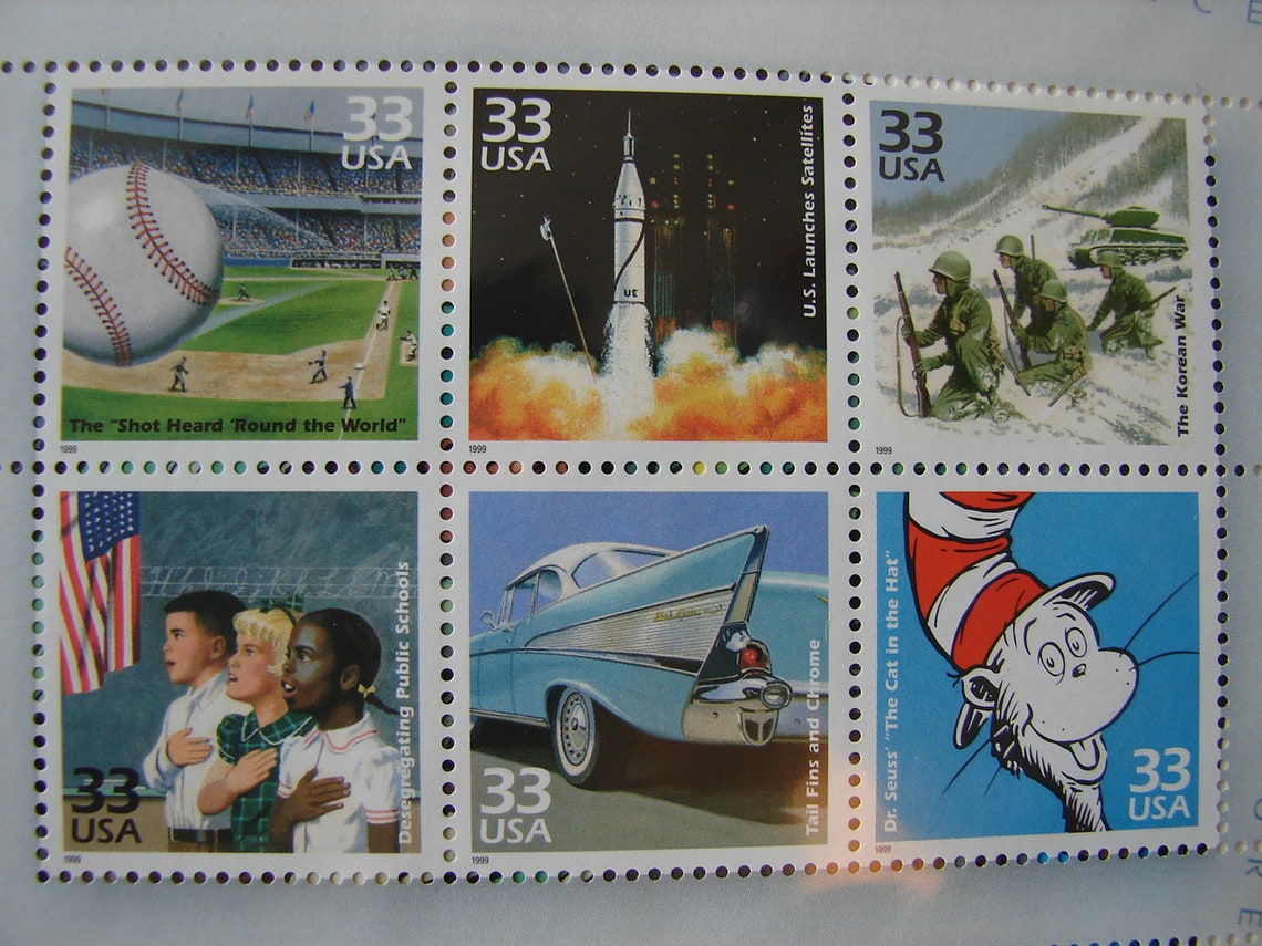 1950s Commemorative Stamps Sheet CELEBRATE the CENTURY 1950S Etsy