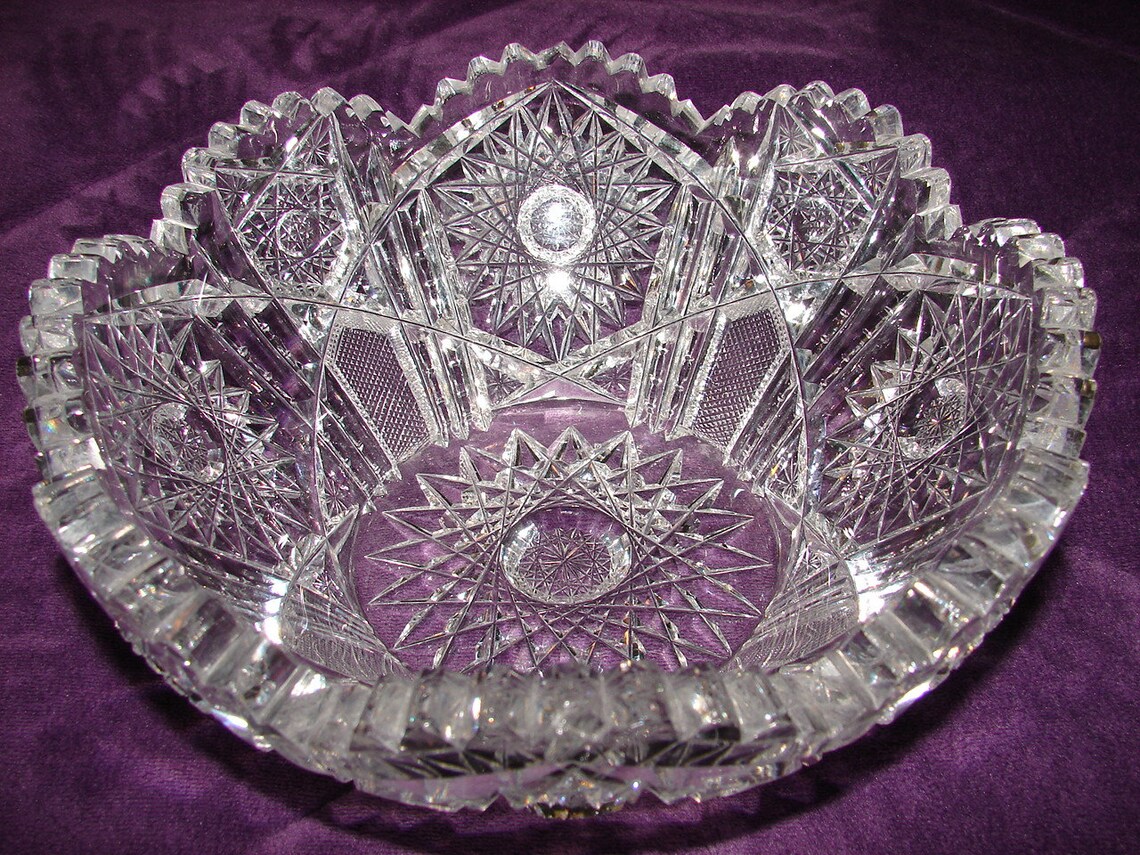 1800's American Brilliant Period Heavy Thick Cut Crystal Etsy
