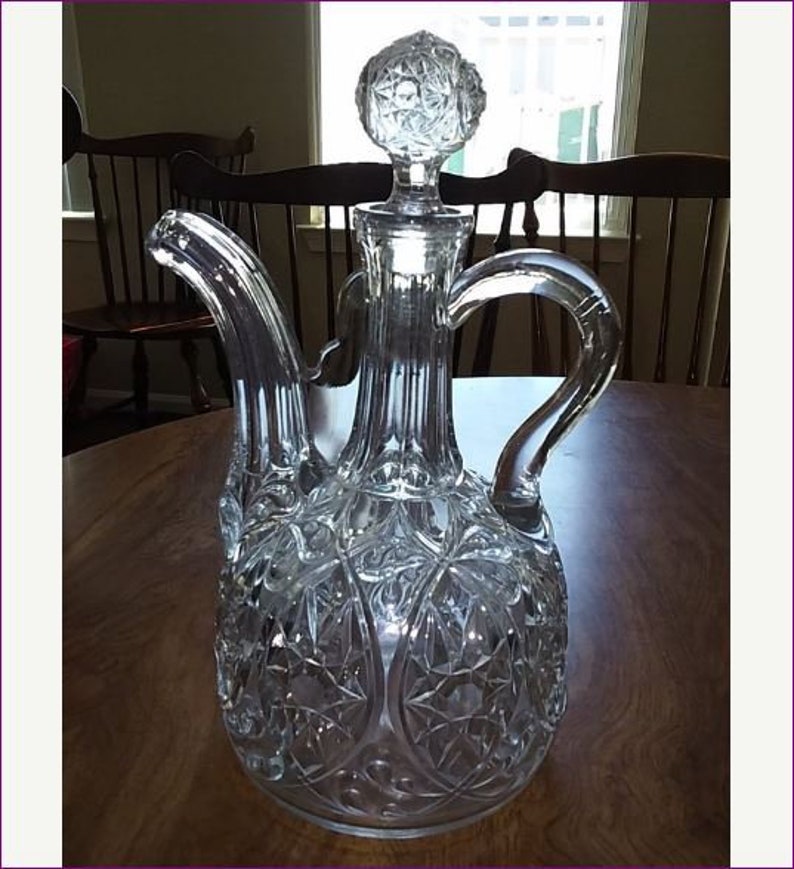 Vintage Decanter Handle Long Spout Matching Stopper Whiskey Etsy