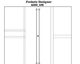 Add -ON Extra internal pocket, Vertical or 2-4-6 HORIZONTAL pockets for Fabric Cover Fauxdori, Midori, Hobonichi cover